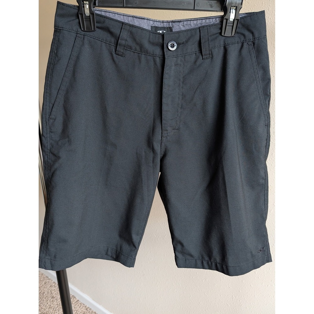 O'Neill Mens Hybrid Shorts Black Standard Fit Stretch Micro-Grid Size 30